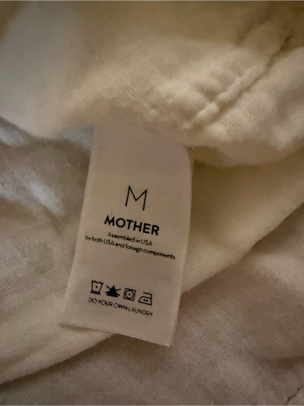 MOTHER Cream Lace-Up Cotton Button-Down Shirt - Picture 3 of 3